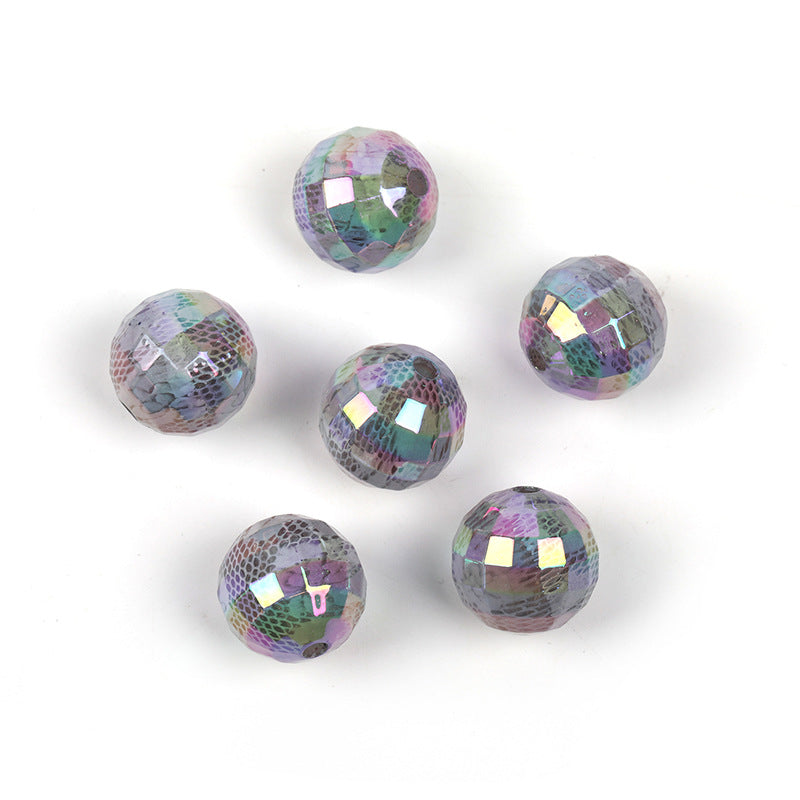 Wholesale 100pcs Acrylic Lace Faceted Round Beads