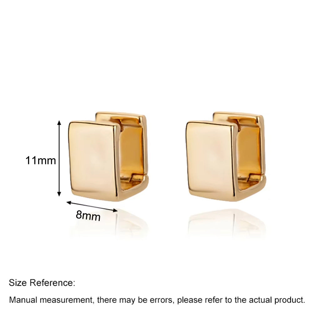 Wholesale Gold Geometric Solid Square Atmospheric Earrings