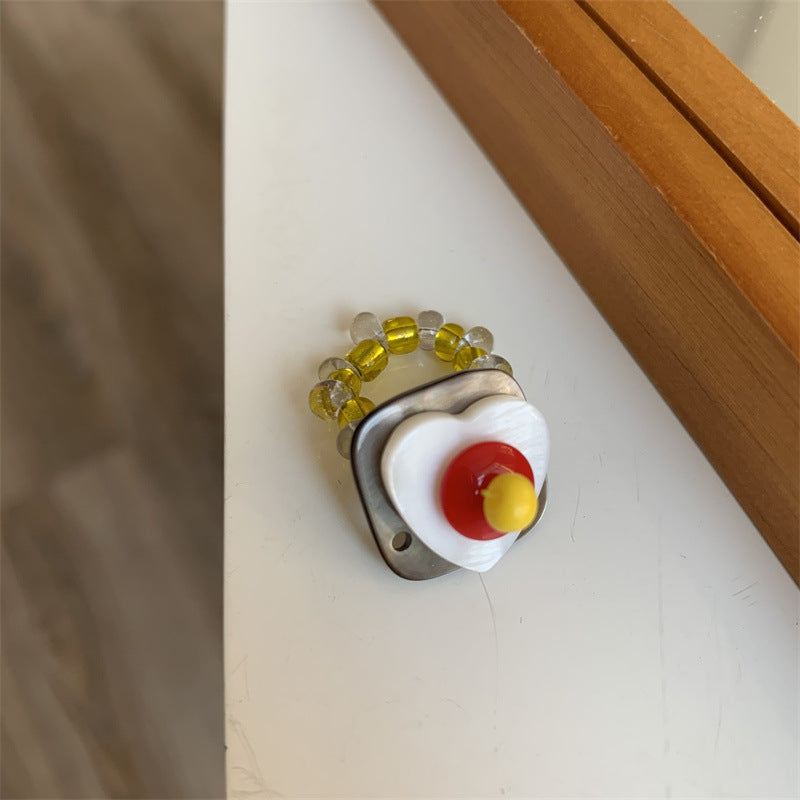 Wholesale Retro beaded cool elastic stacking ring