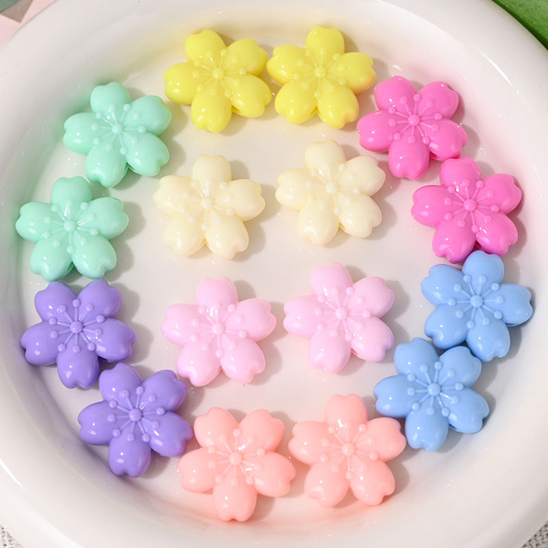 Wholesale 5pcs/pack   Candy-colored flower beads Acrylic Beads