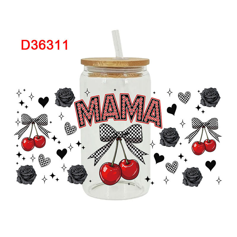 Wholesale UV transfer sticker for glass cups crystal label crystal sticker 16OZ UV DTF WRAPS
