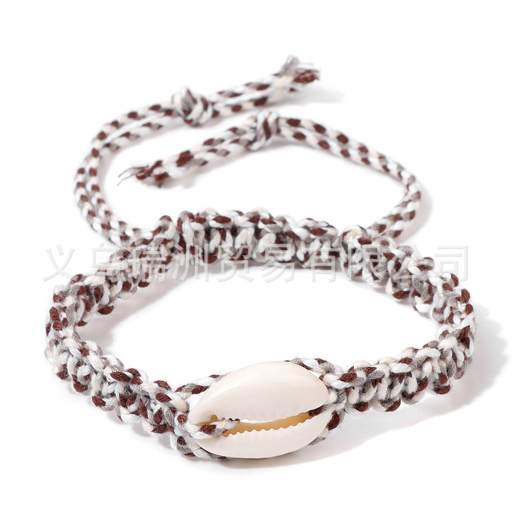 Brazalete trenzado de alambre de concha de concha al por mayor