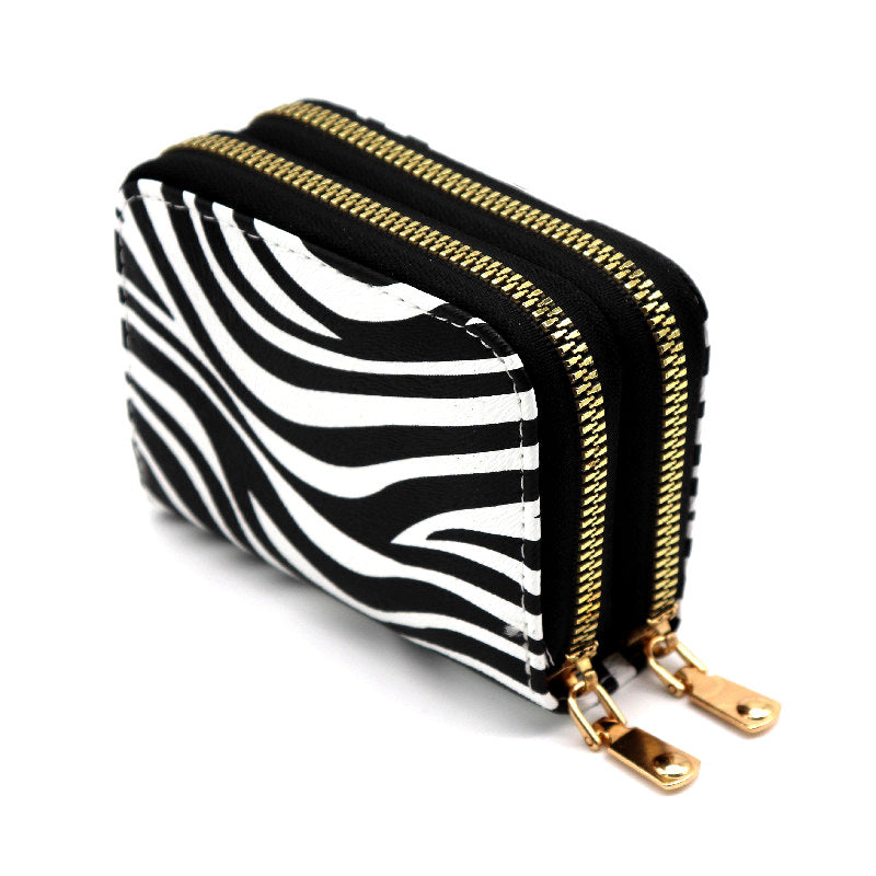 Wholesale Double Zipper Card Holder Coin Purse Wallets