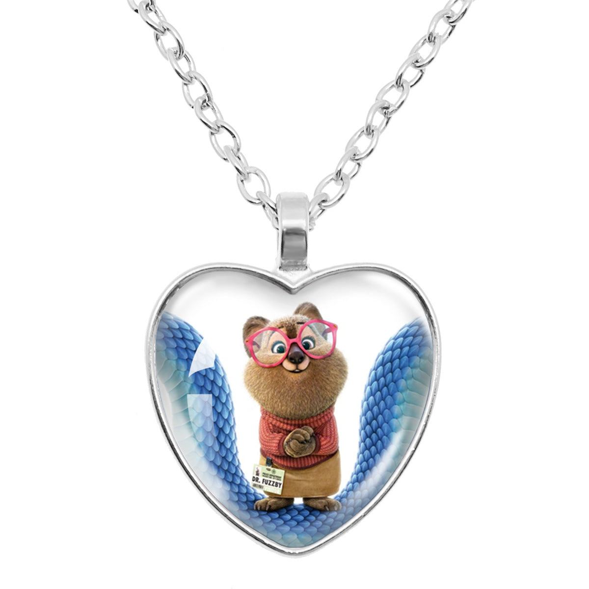 Wholesale Cartoon Fox Cute Rabbit Time Gem Heart Necklace OLY Exclusive