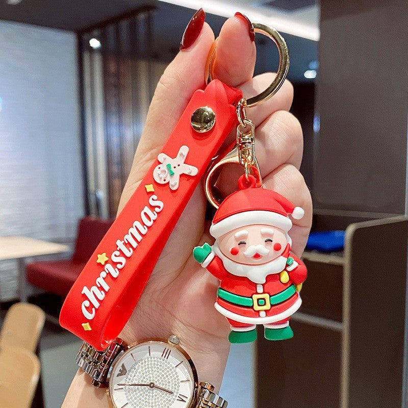 Wholesale Christmas Snowman Car Soft Rubber Keychain