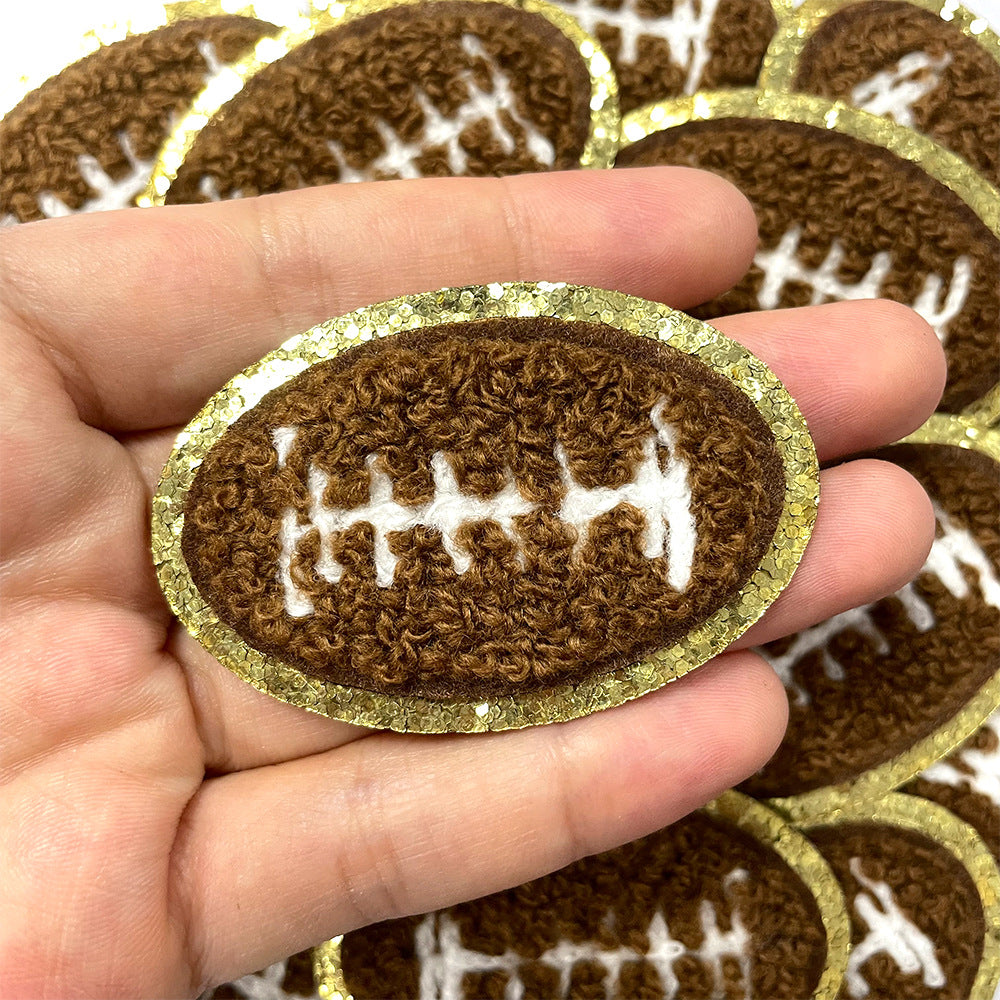 Wholesale Stylish Rugby Embroidery Patch With Hot Melt Adhesive Coat Accessory For Game Day And Resale