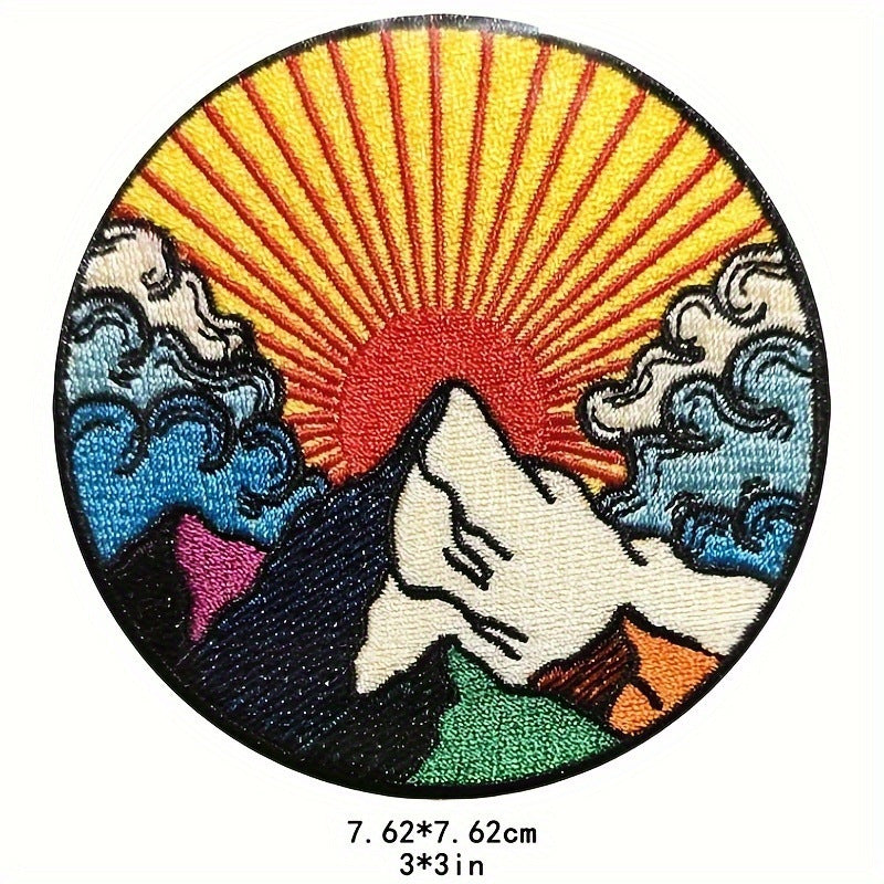 Wholesale Starry Sky Mountains Sunrise Embroidery DIY Patches