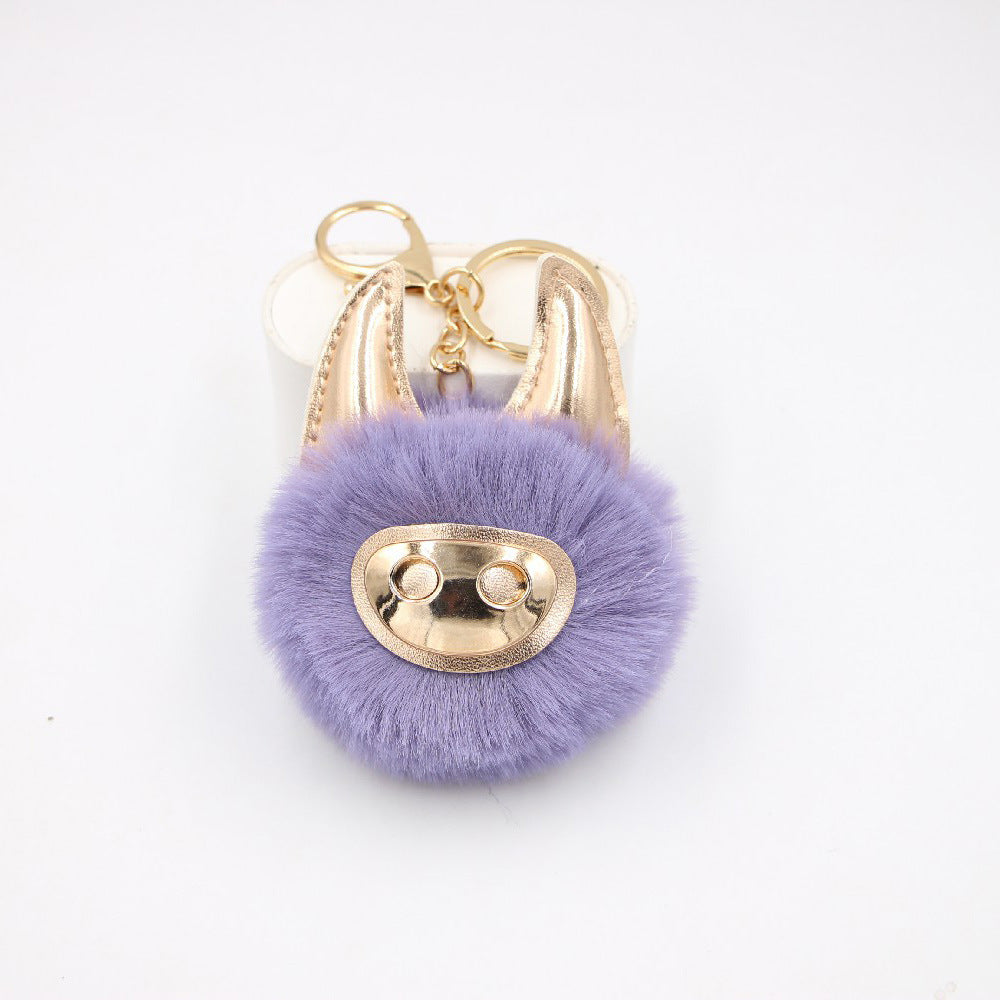 Wholesale Shiny Cute Pig Plush Ball Bag Accessories Pendant