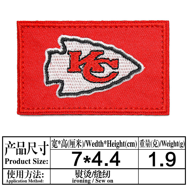 Wholesale Twill Embroidered Patch Team Badge Rectangular Decorative Accent For Bags Clothing Towels