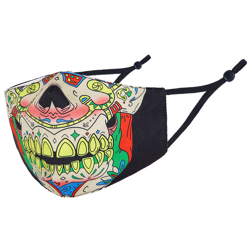 Wholesale 3D Halloween Three-layer Printed Simulated Face Spoof Cotton Mask