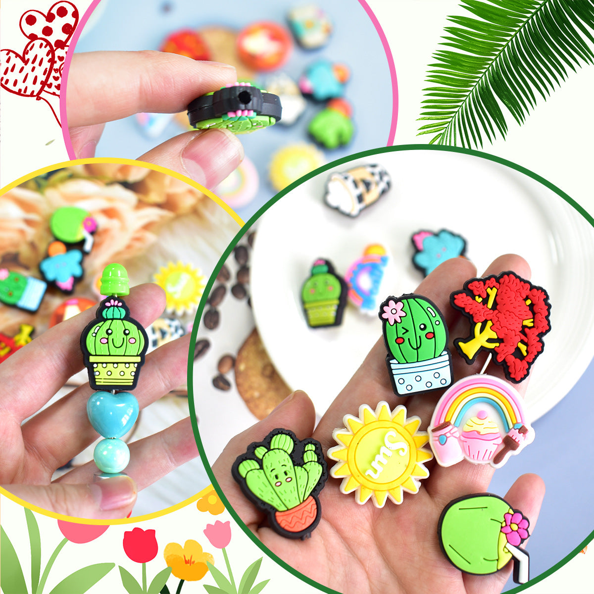 Wholesale Random  100pcs/pack DIY creative cartoon ballpoint pen beaded