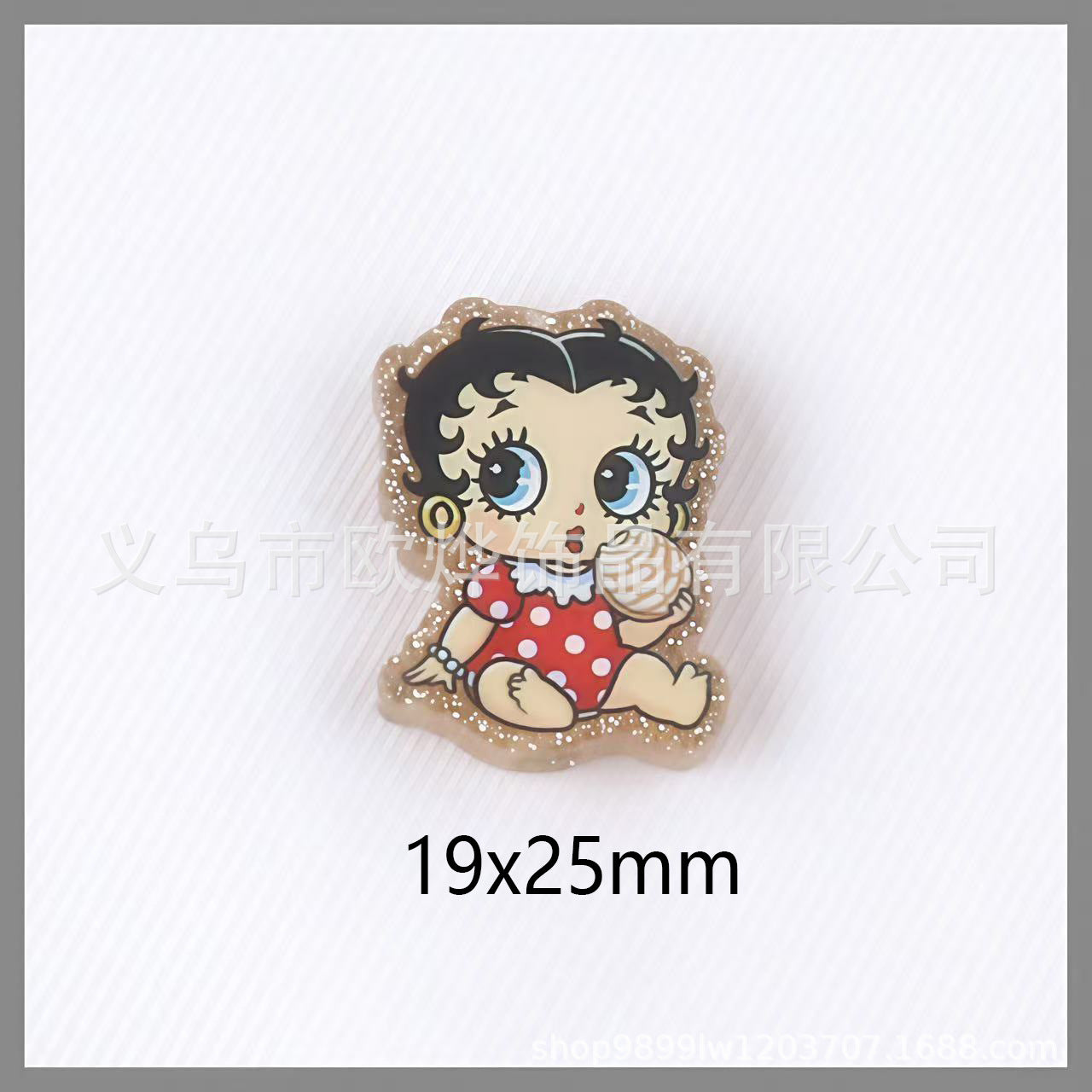 Wholesale 10pcs glitter cartoon straight-hole DIY acrylic beads OLY Exclusive