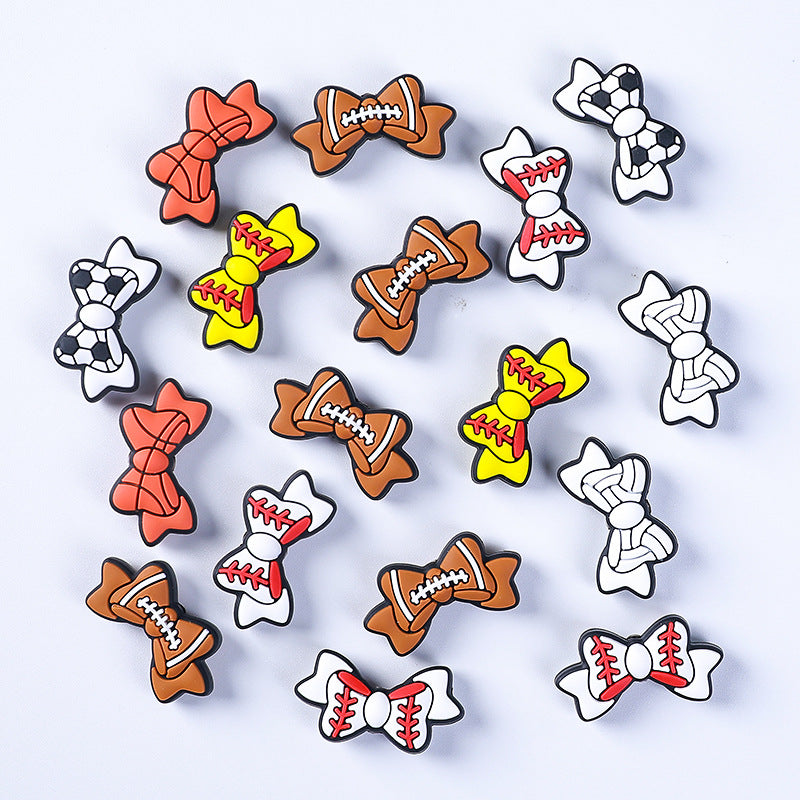 Wholesale 20pcs  Colored bow silicone beads Focal Beads