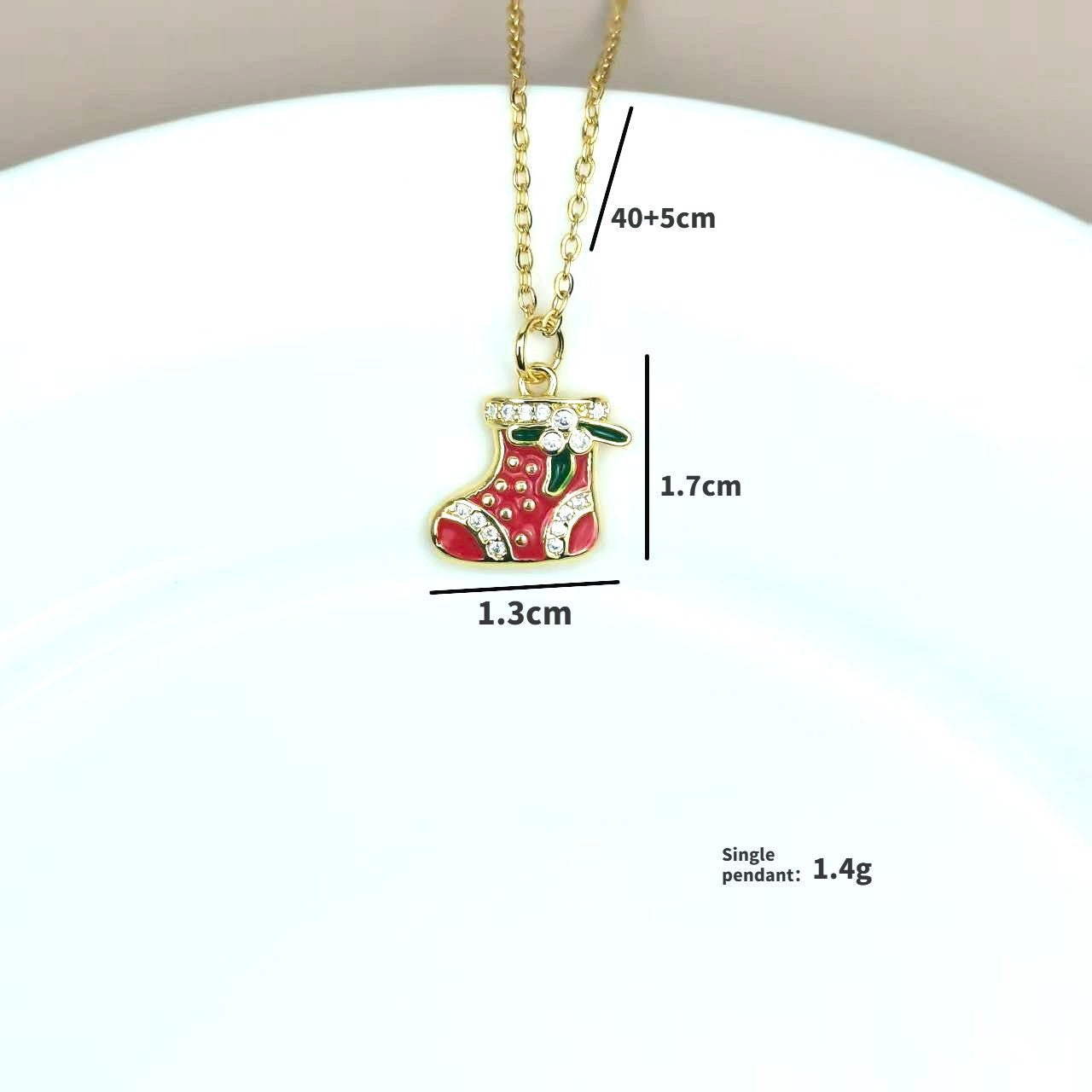 Wholesale Christmas Snowflake Deer Necklace Christmas Wreath Candy Diamond Pendant Necklace
