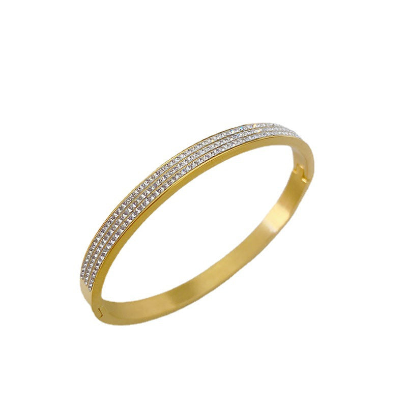 Wholesale Full Diamond Non-fading Titanium Steel Bracelet