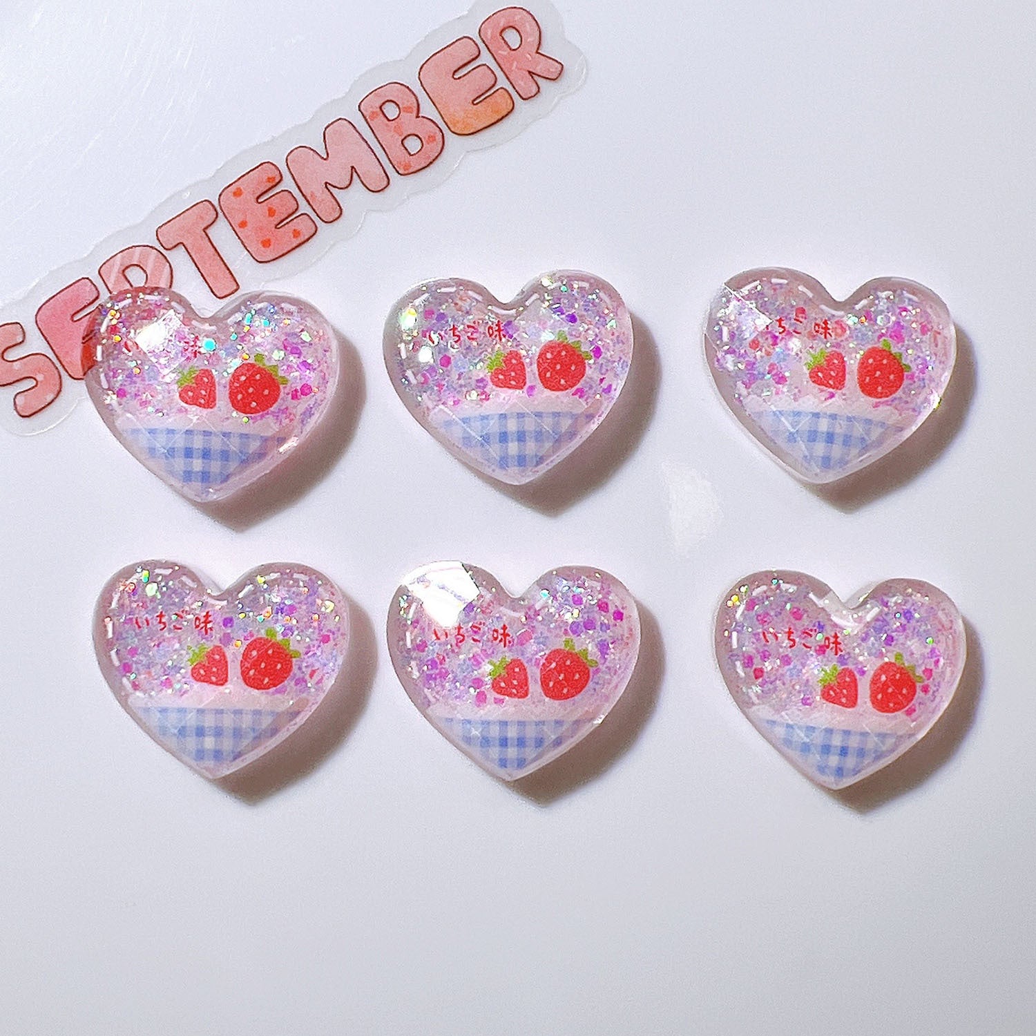 Wholesale 20pcs Resin DIY Accessory Shoe Buckle with Sequins  Cherry and Heart Design