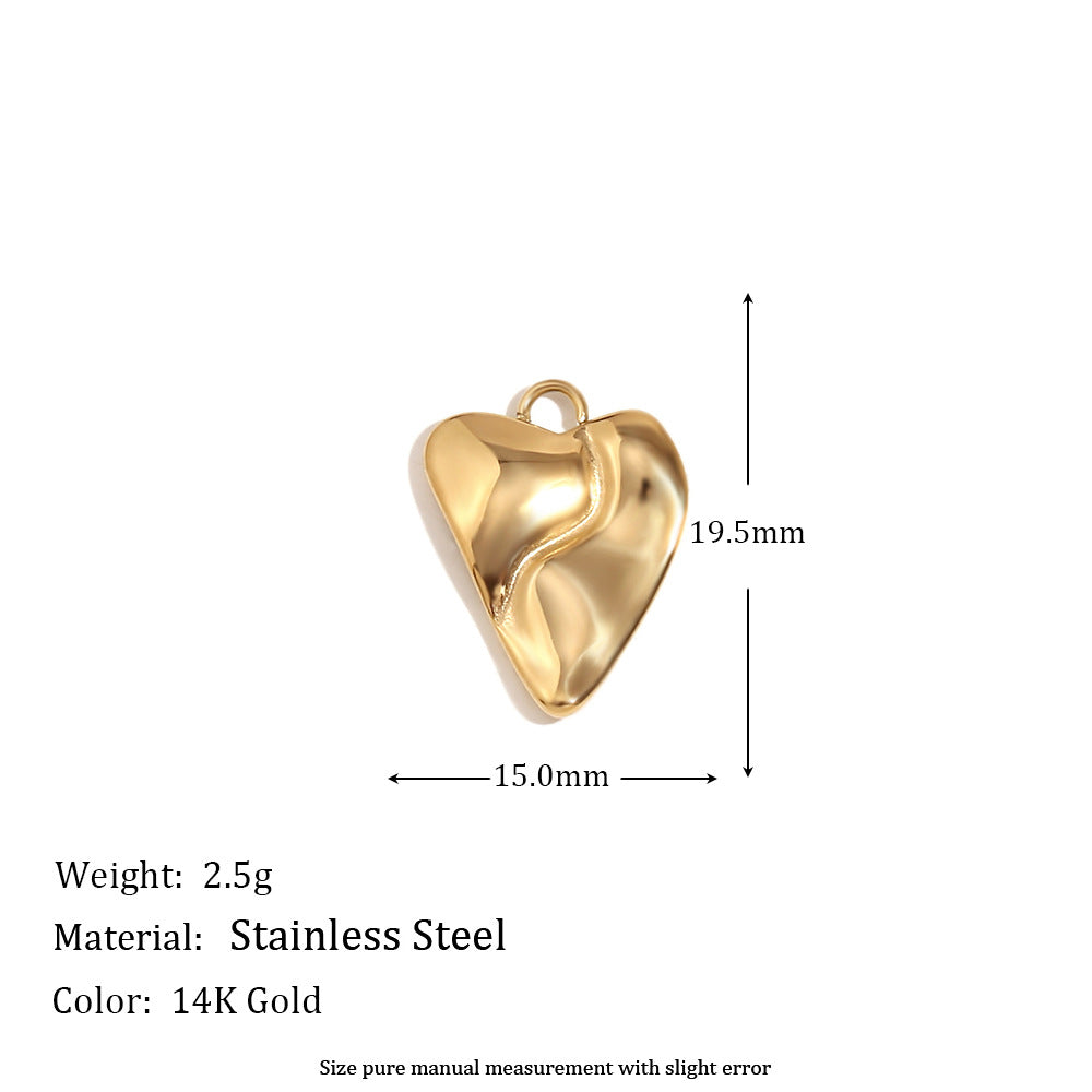Wholesale Golden Ocean Flower Heart-Shaped Smiley Face Pendant
