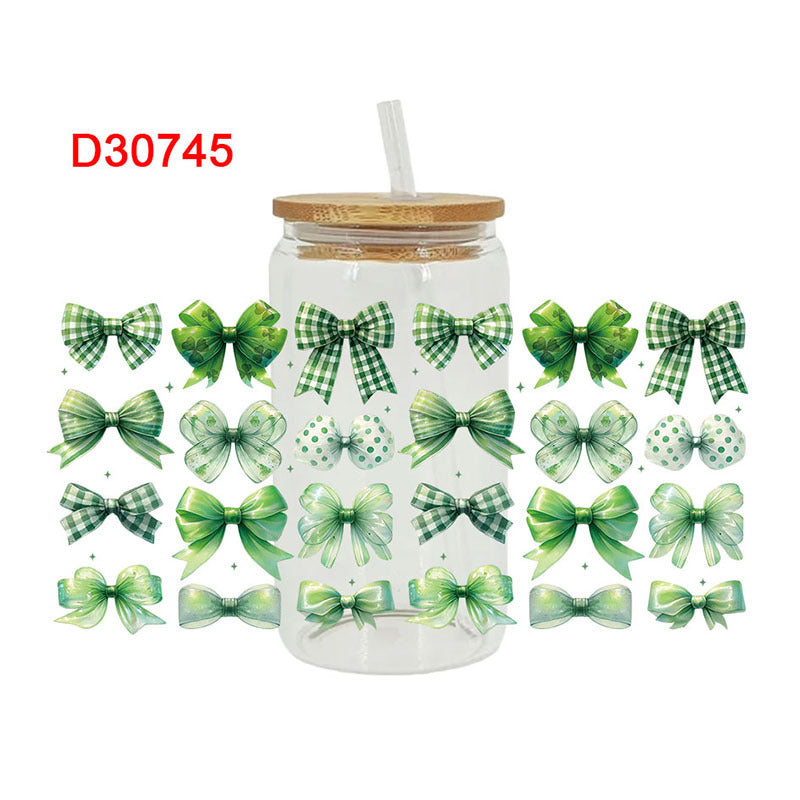 Wholesale colorful bow  16oz Cup UV DTF Wraps
