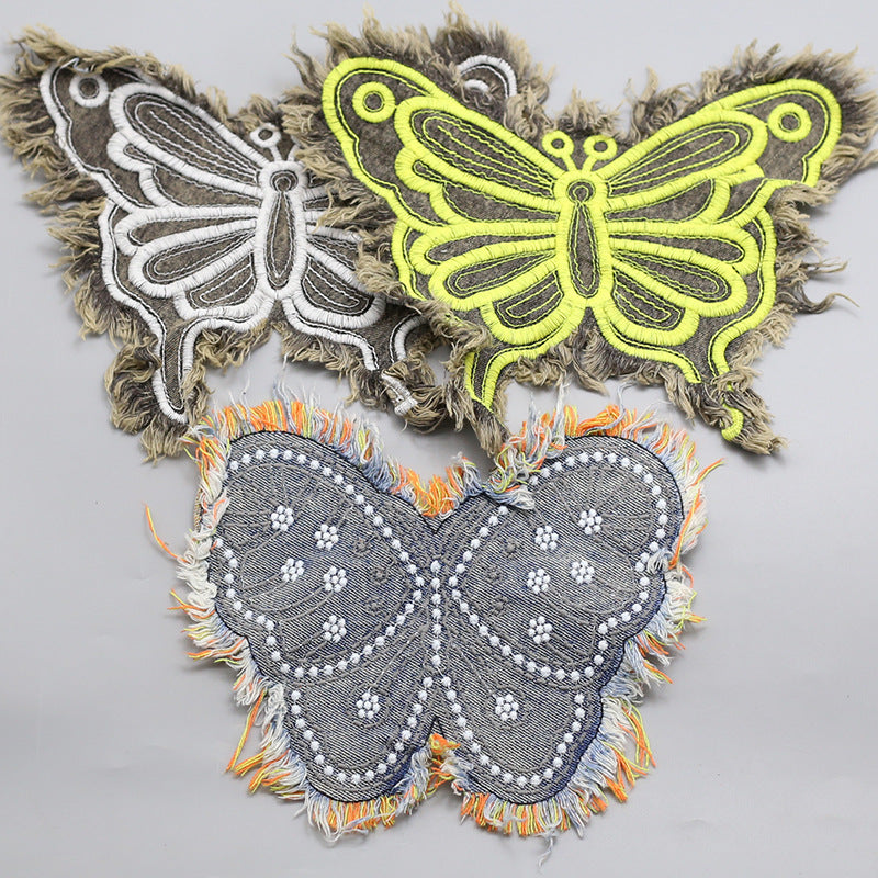 Wholesale Denim Tassel Butterfly Patches