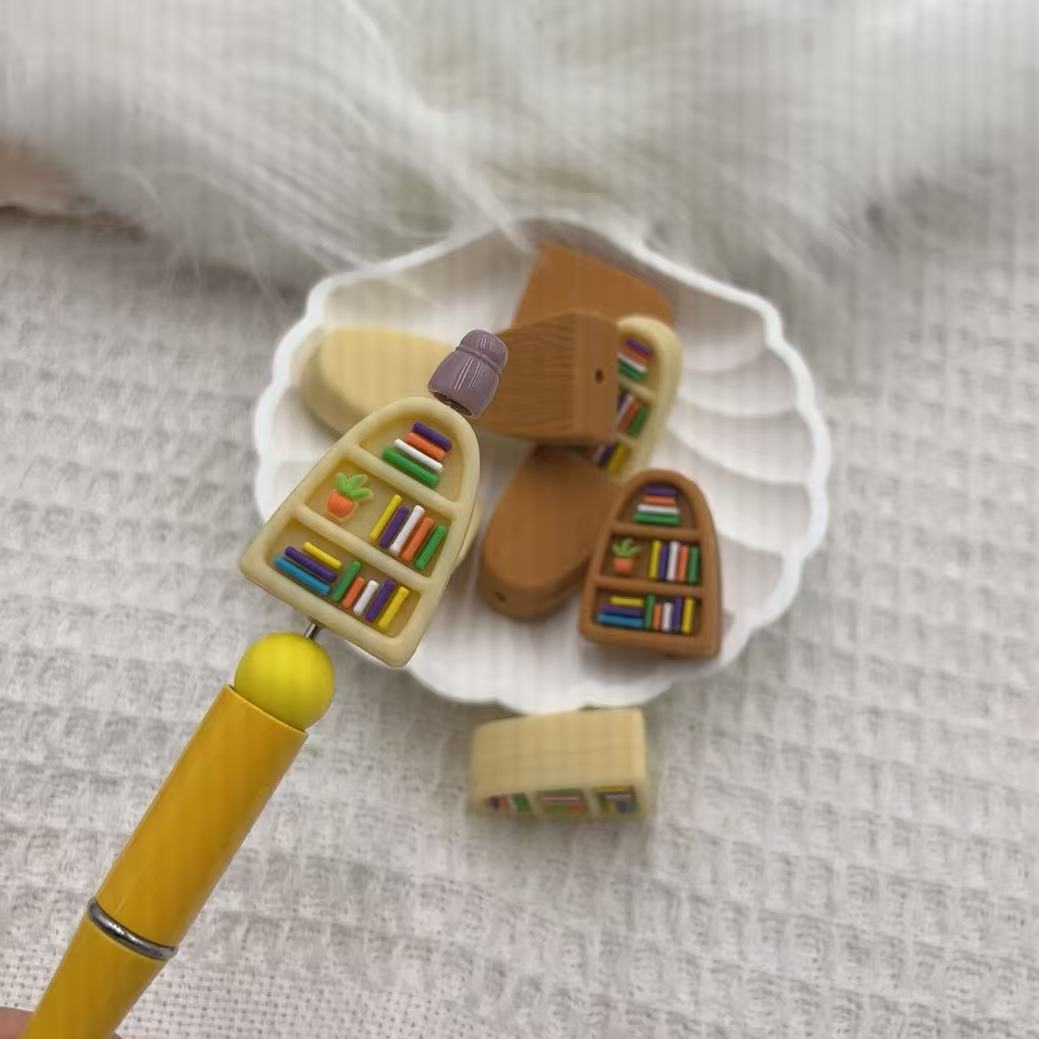 Wholesale 10pcs 3D Silicone bookshelf beads