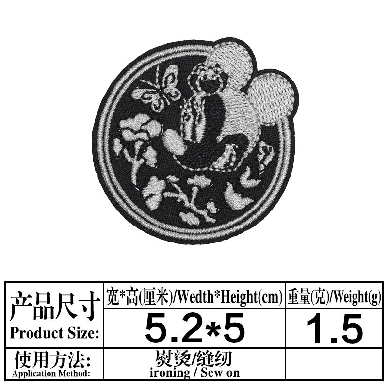 Wholesale Round Cartoon Mouse Embroidered Patch For Clothing Bags And Towels A Chic Decorative Accent OLY Exclusive