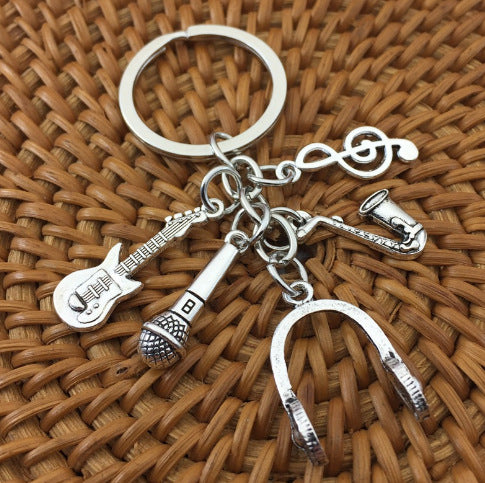 楽器や音符用の卸売金属キーホルダー