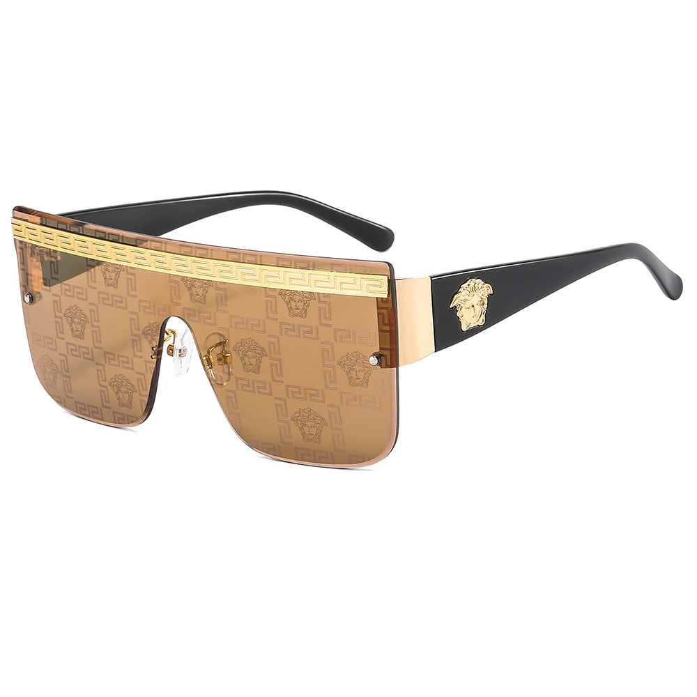 Wholesale Personalized One-Piece Eyebrow-Cut Sunglasses Men' s and Women' s Modern Sunglasses