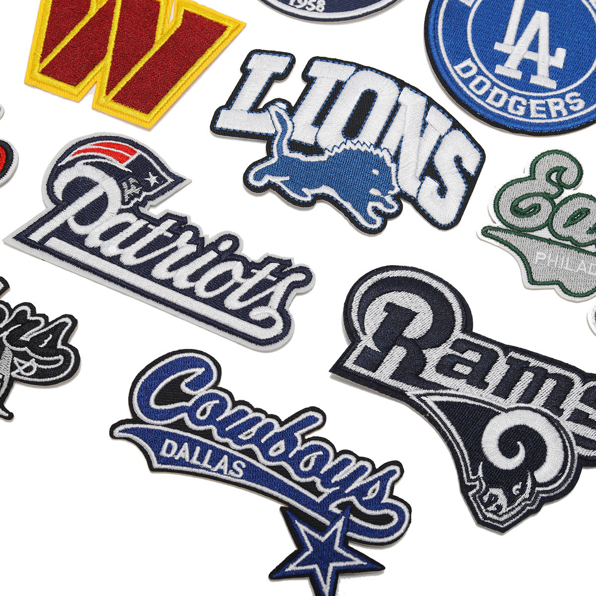 Wholesale Twill Fabric Embroidered Baseball Team Patches Set Of 16 Trendy et And Bag Accent OLY Exclusive