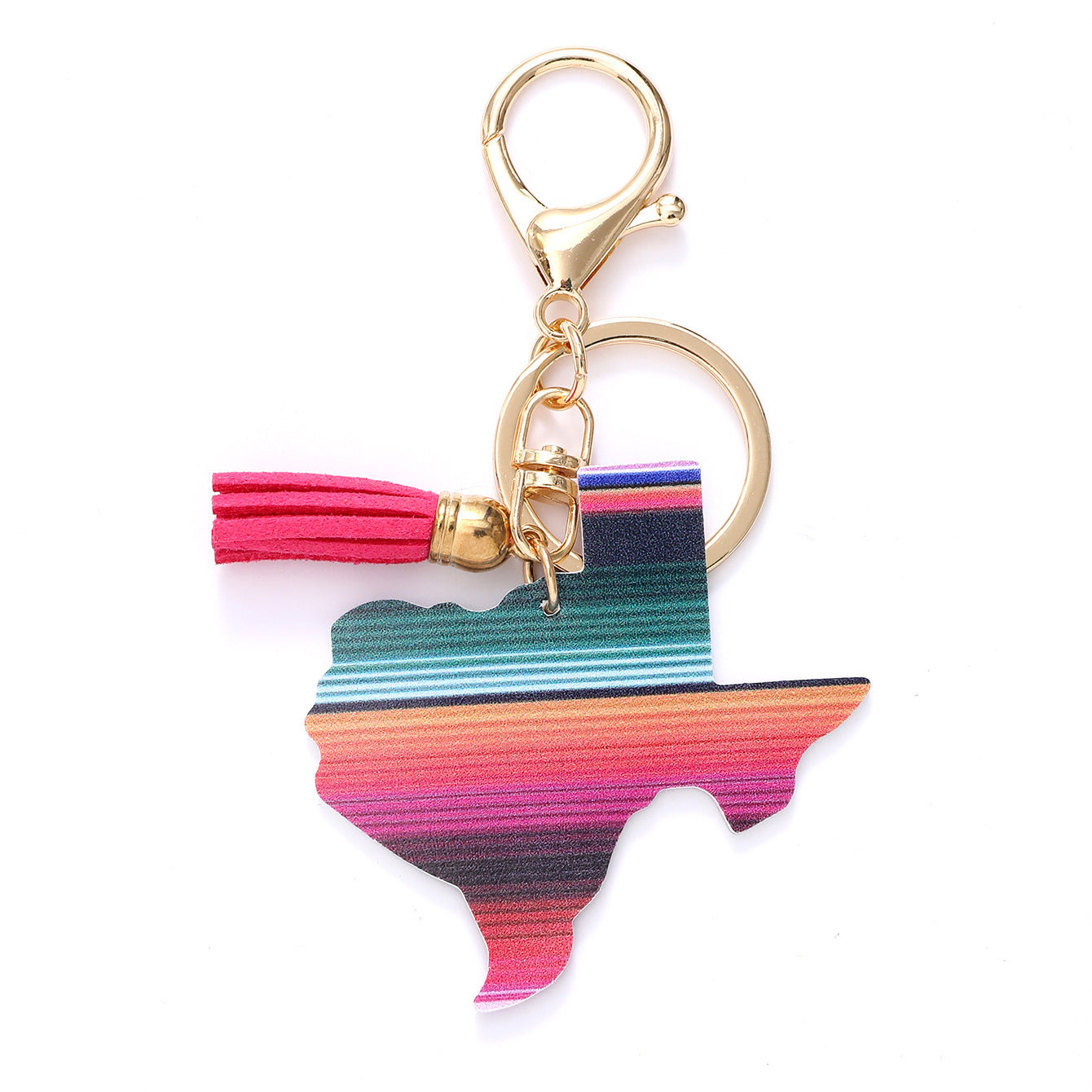 Wholesale Tassel Rainbow Cactus Leather Keychain