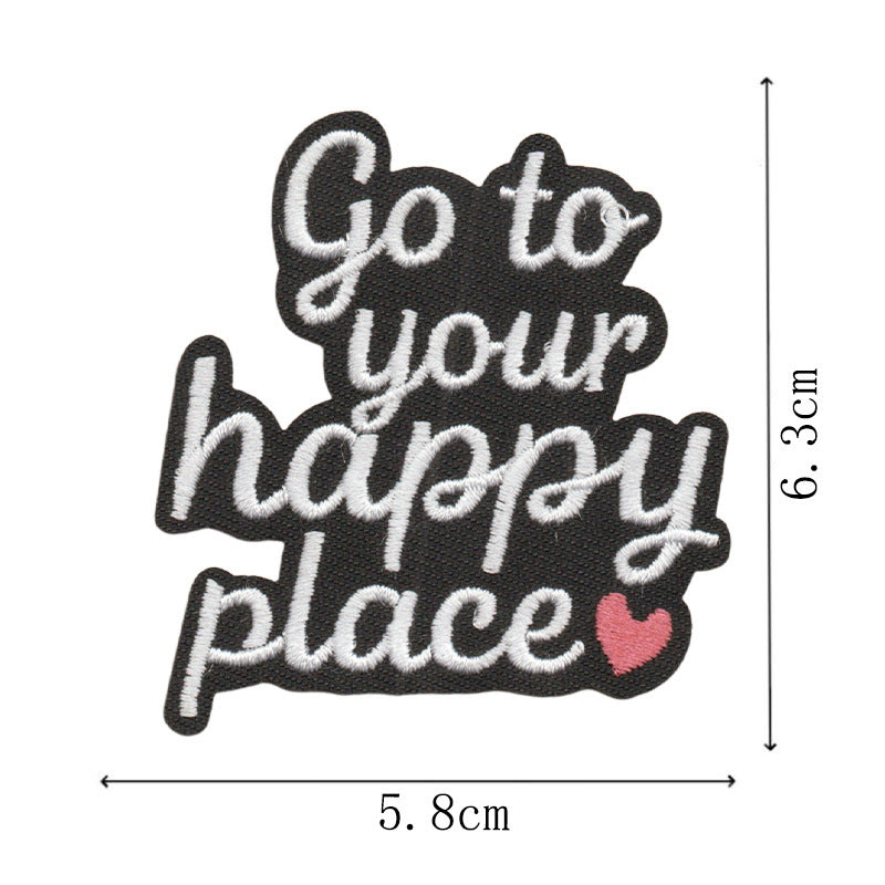 Wholesale Cartoon English Quote Embroidered Patches Set Of 10 Heat Activated Adhesive Back Decorative Craft Supply For Clothing Bags Towels Everyday DIY Accessory Boutique Resale Gift
