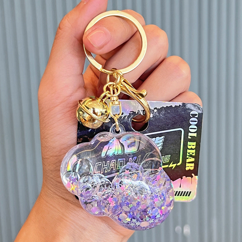 Wholesale Acrylic Cloud Quicksand Bottle Keychain