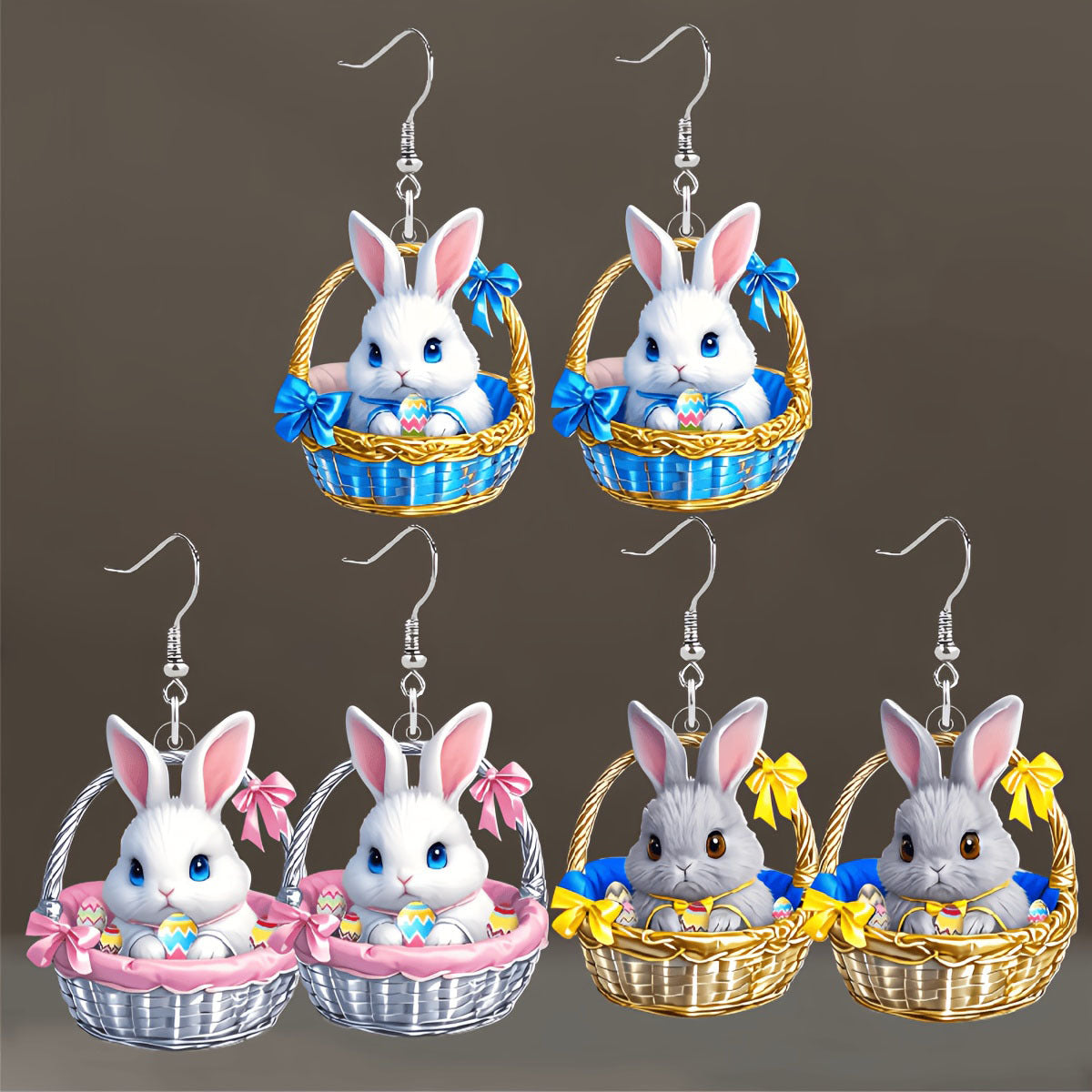 Wholesale Easter cartoon cute rabbit acrylic earrings