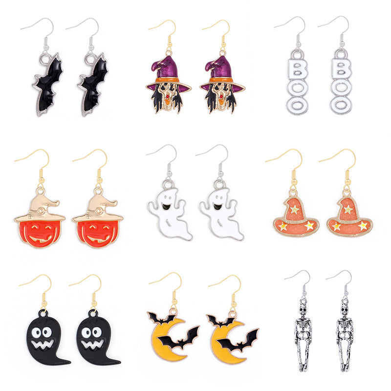 Wholesale  Earring Set Alloy Pumpkin Skull Ghost  Design Party Wear Accessory