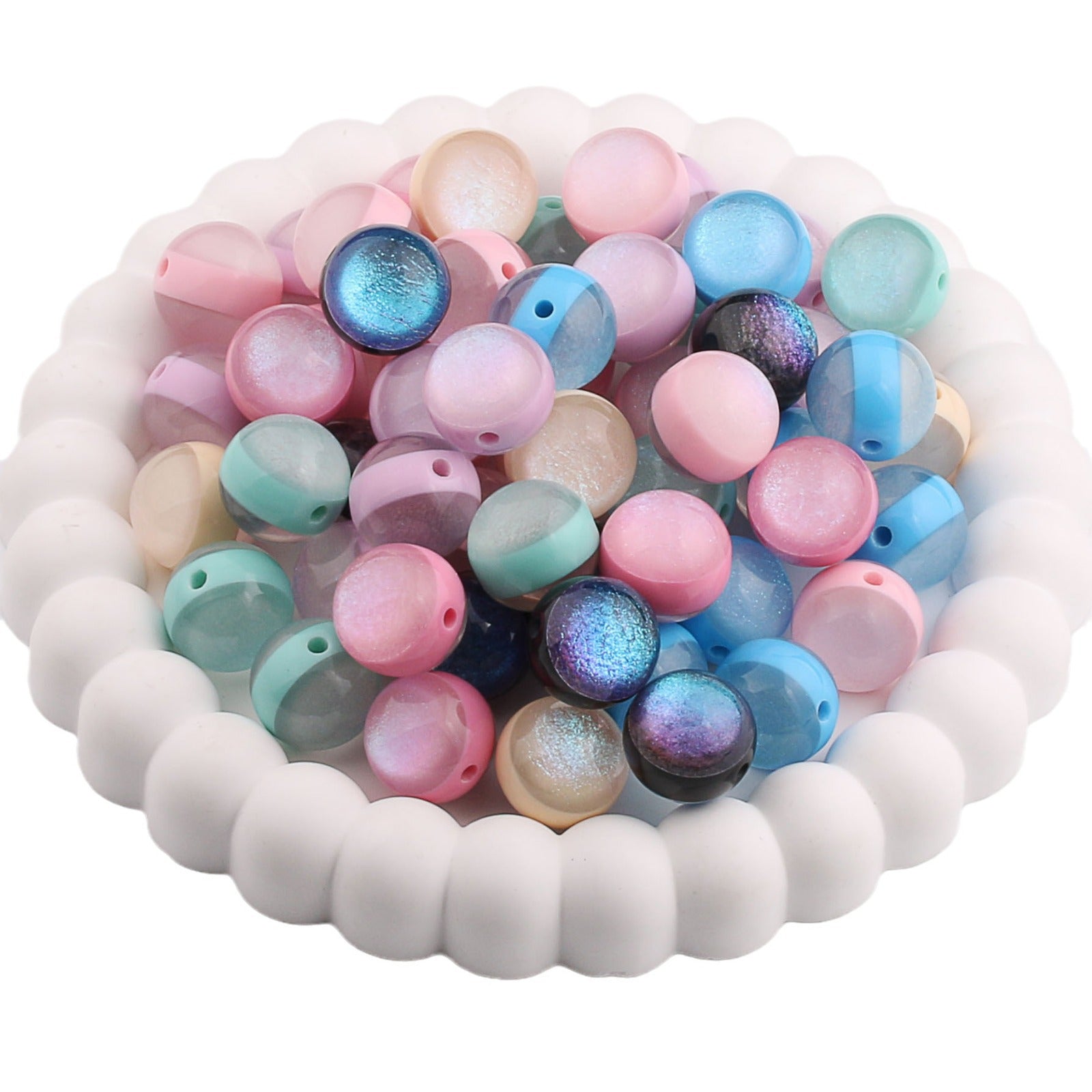 Wholesale 20pcs Lollipop Straight-hole Resin Fine Glitter DIY Beads