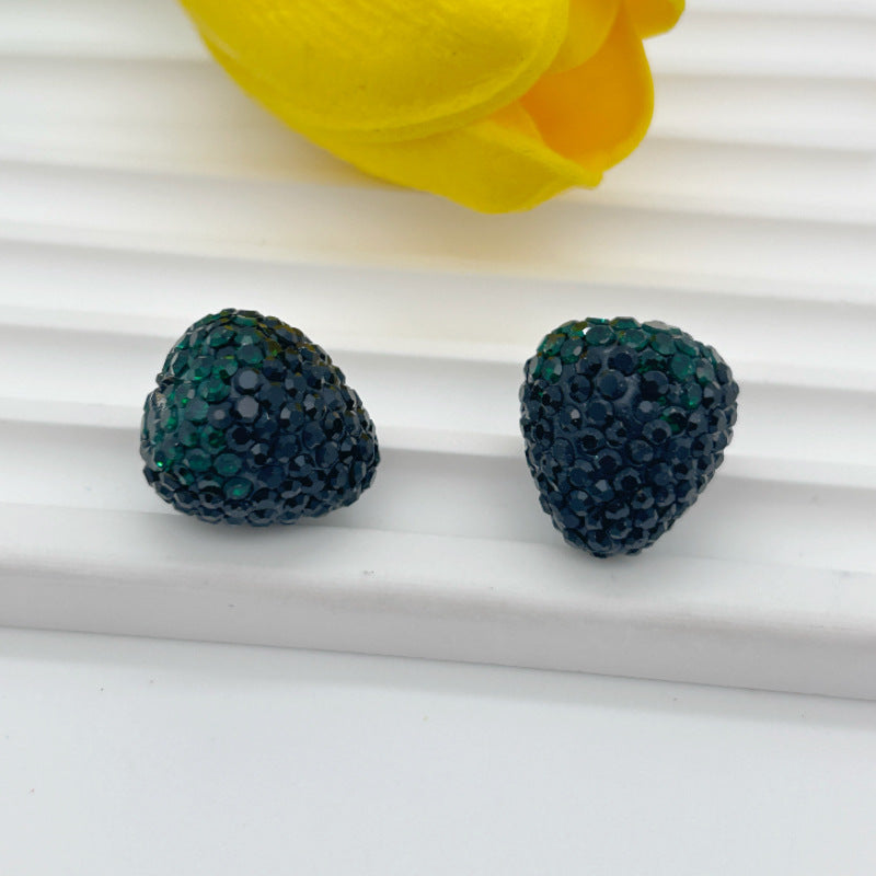 Wholesale 20pcs Strawberry clay filled with diamond beads