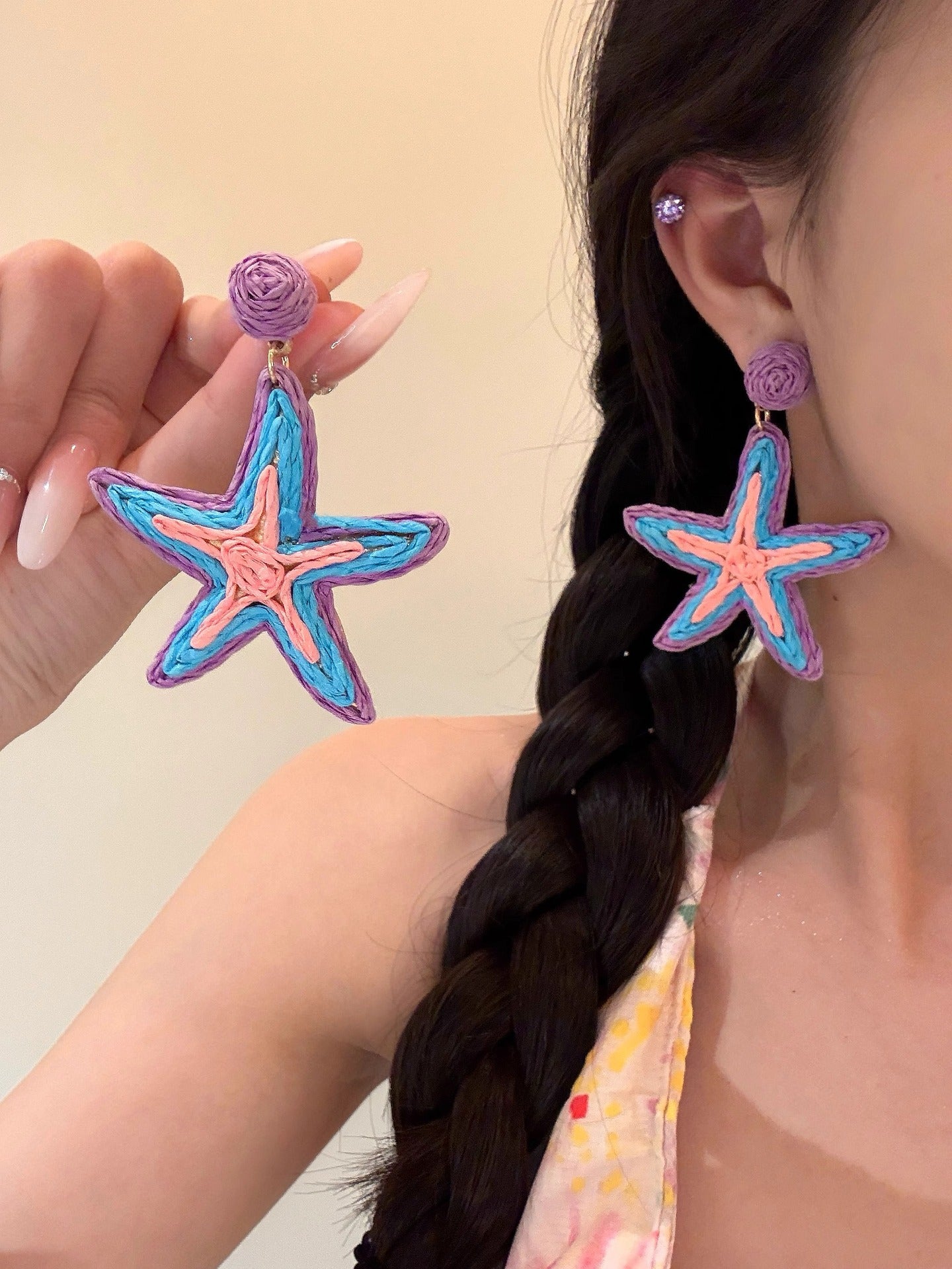 Wholesale Exaggerated personality starfish earrings