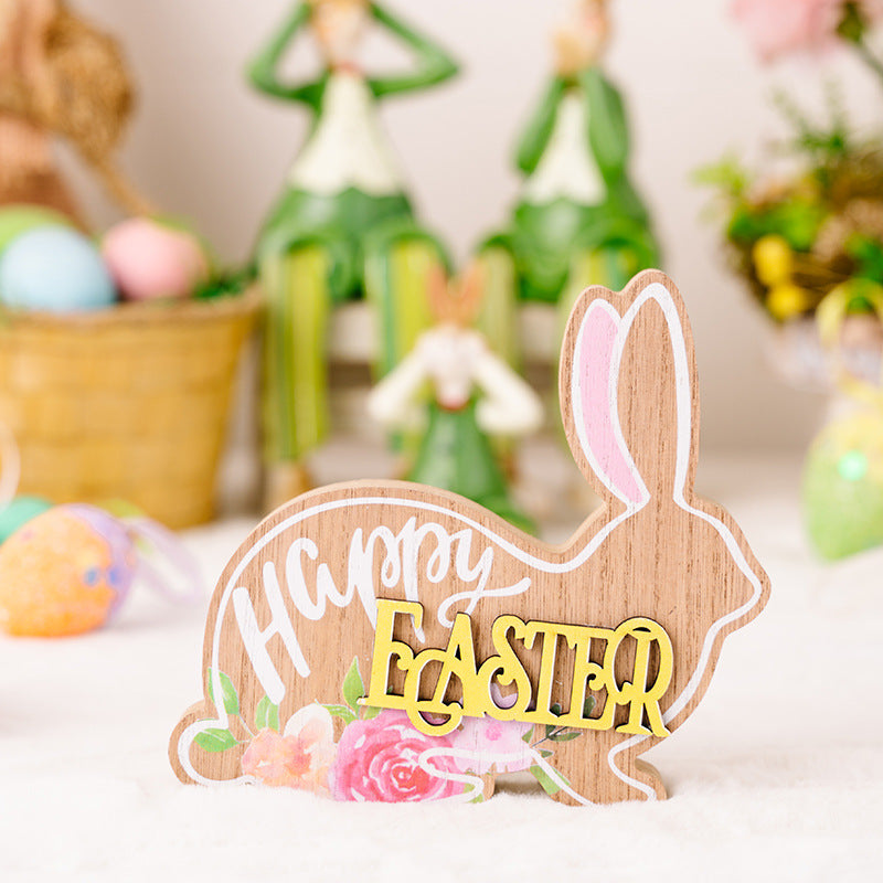 Wholesale of Easter Wooden Rabbit Decorations