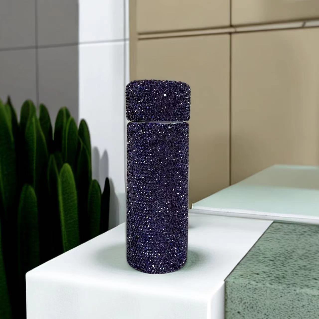 Wholesale 304 stainless steel mini diamond straight cup pocket thermos cup portable and compact