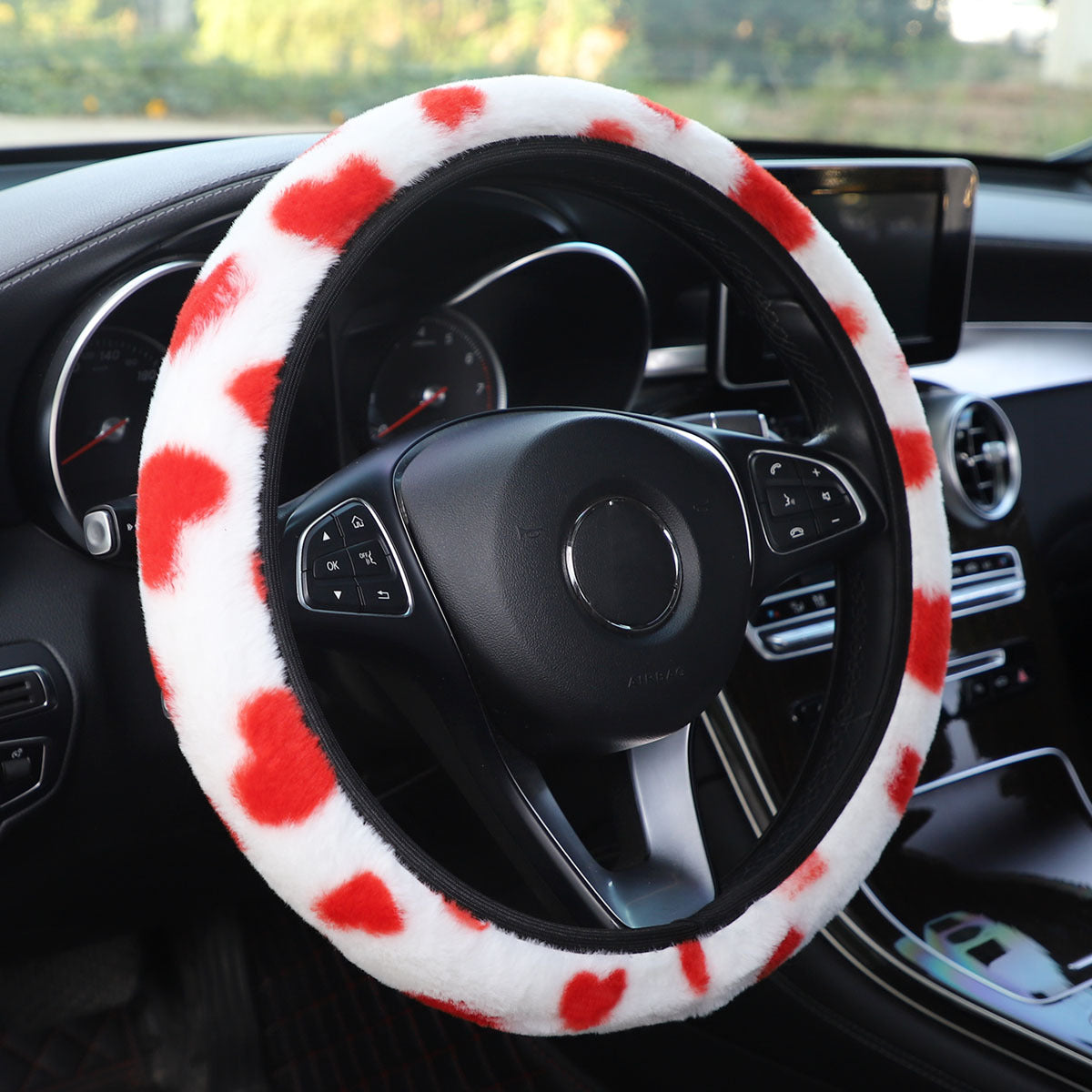 Wholesale Love Plush Universal Car Steering Wheel Cover
