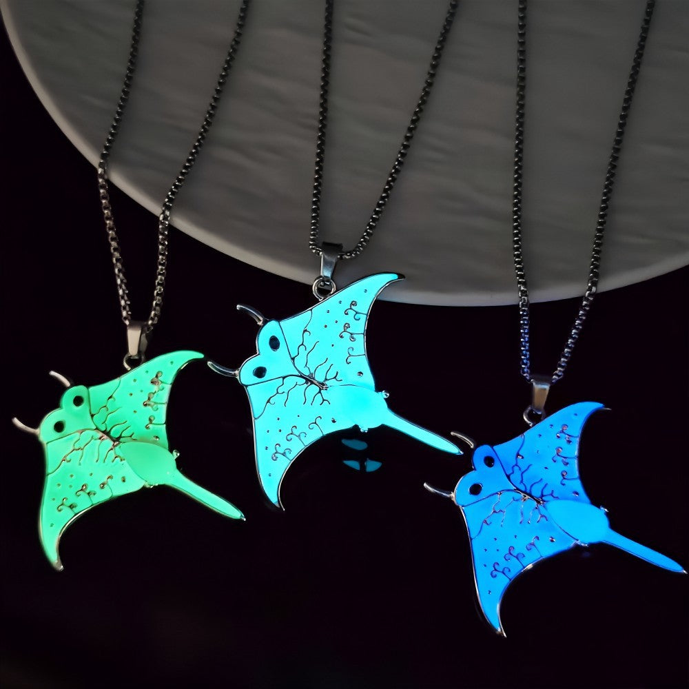 Wholesale Ocean Style Luminous Devil Fish  Zinc Alloy Necklace