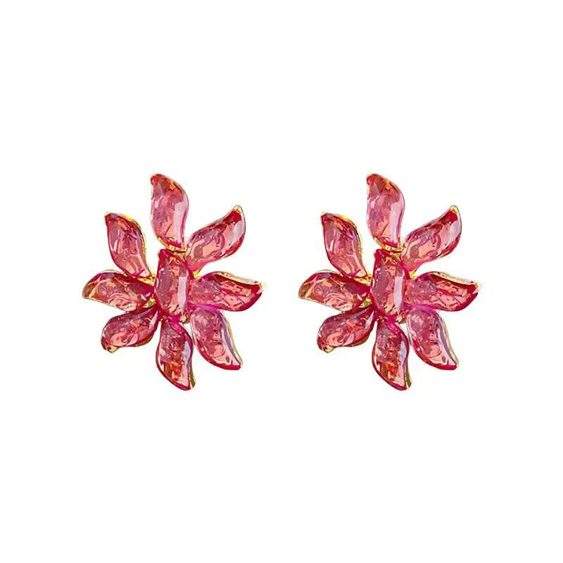 Wholesale 925 Silver Needle Crystal Flower Vintage Earrings