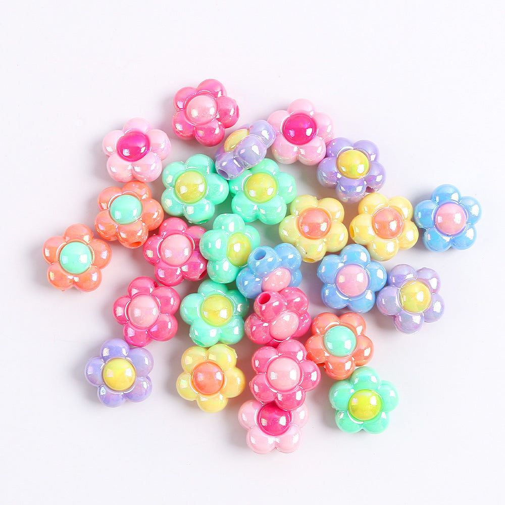 Wholesale 10pcs Acrylic Color Matching Plum Blossom Beads