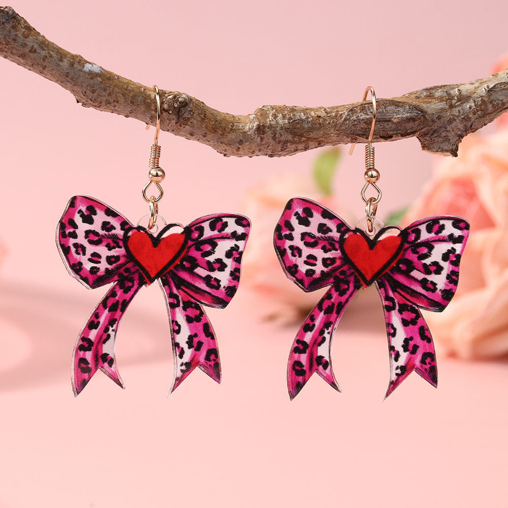 Wholesale Love Bow Valentine' s Day Acrylic Earrings