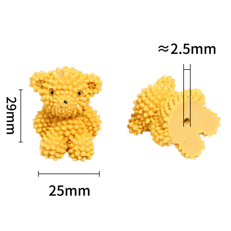 Wholesale 25pcs Cartoon Durian Bear Resin Beads