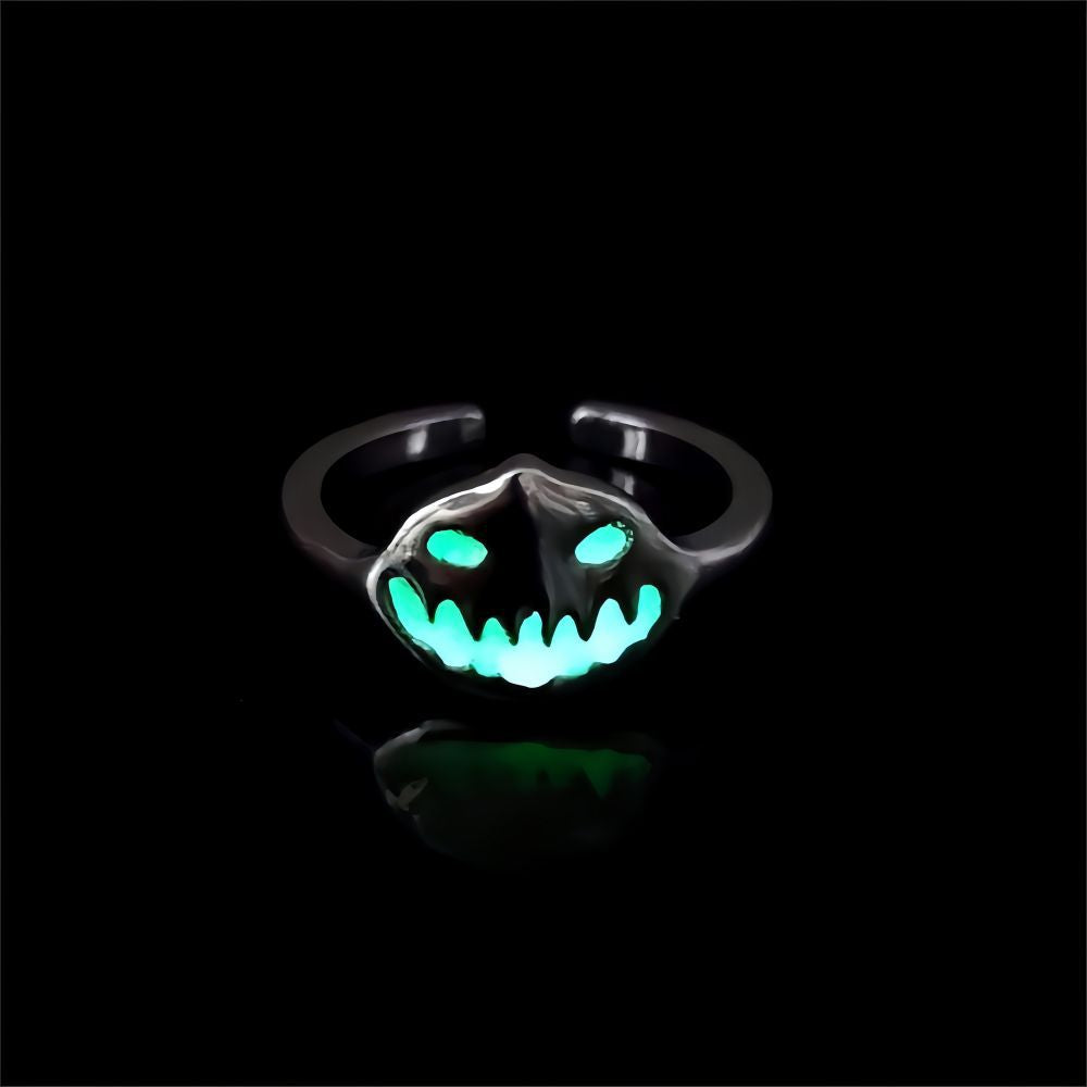 Wholesale   Pumpkin Ring Zinc Alloy Grimace Luminous Ring