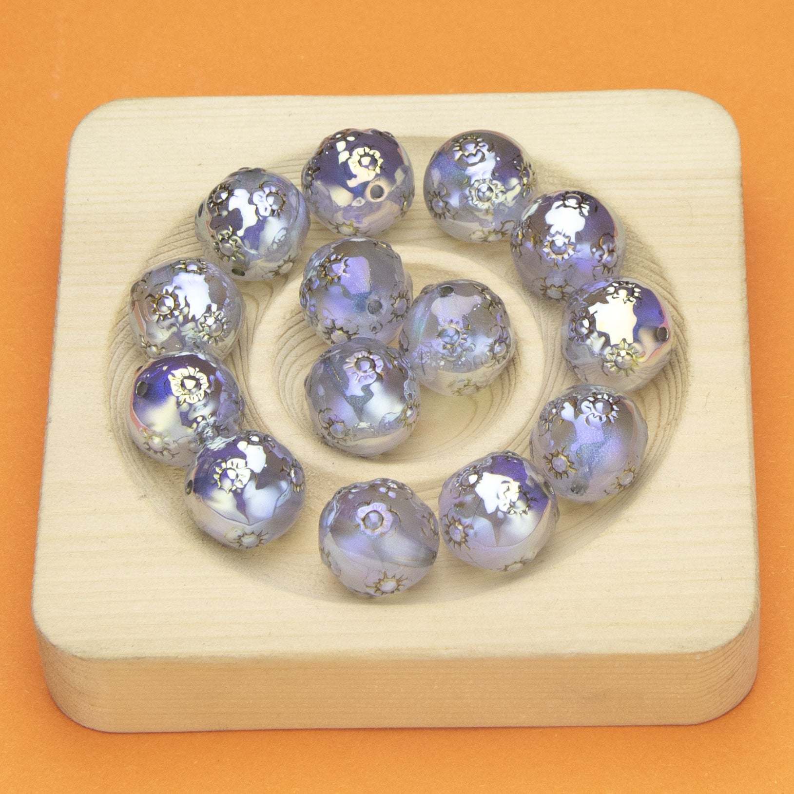 Wholesale 10pcs Vintage Gold-painted Small Flower Beads