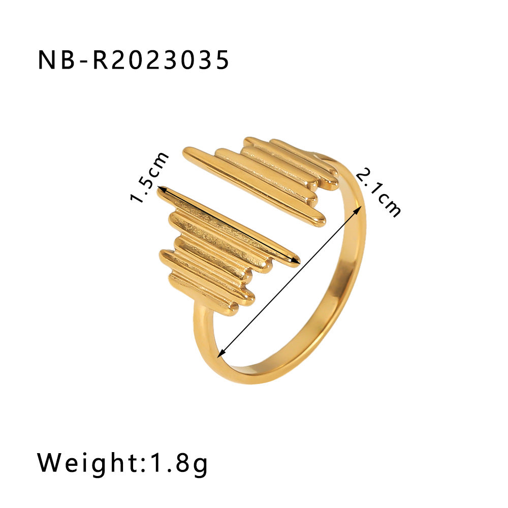 Wholesale commuter stainless steel open ring heart-shaped geometric titanium steel ring fashion simple  Personality ring female