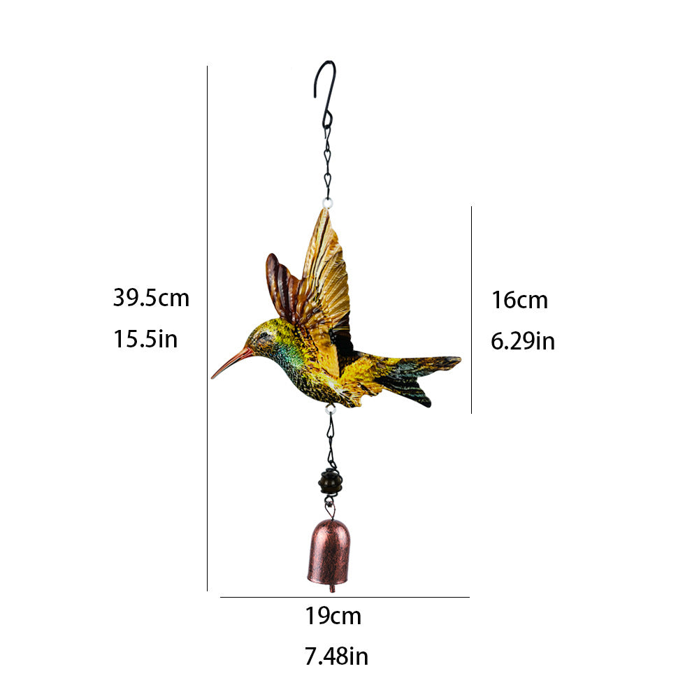 Wholesale Hummingbird wind chime metal iron print bird garden pendant