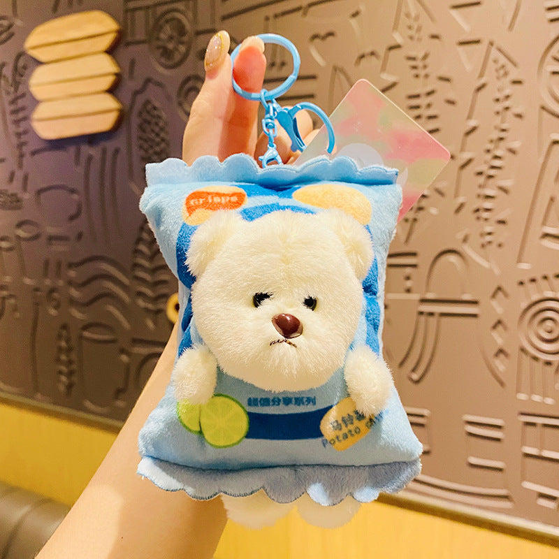 Wholesale Cartoon Plush Potato Chip Bear Doll Keychain