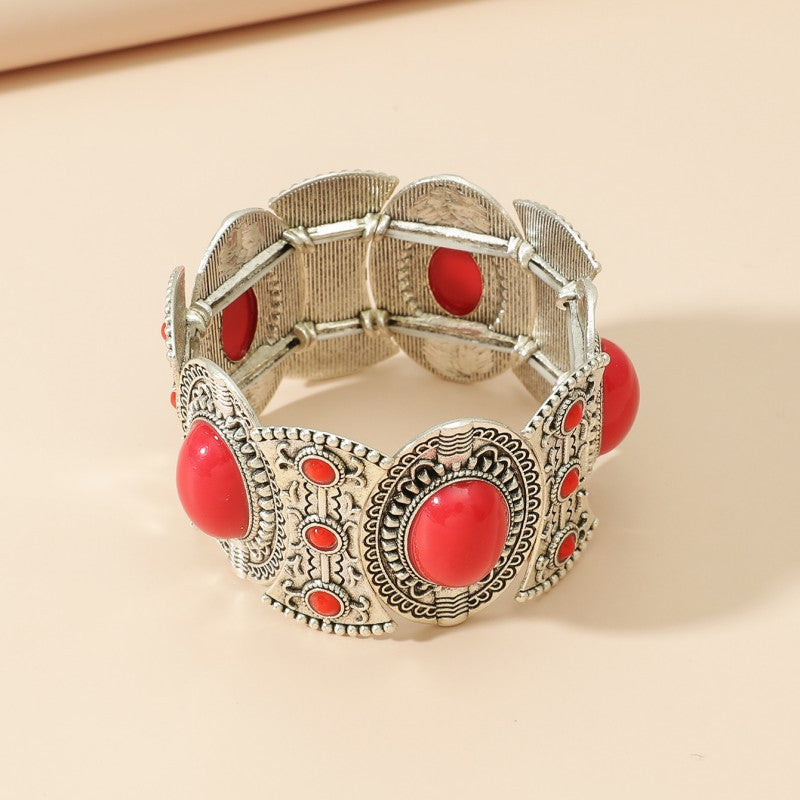 Wholesale Vintage Alloy Turquoise Stretch Bracelet Bohemian Bracelet